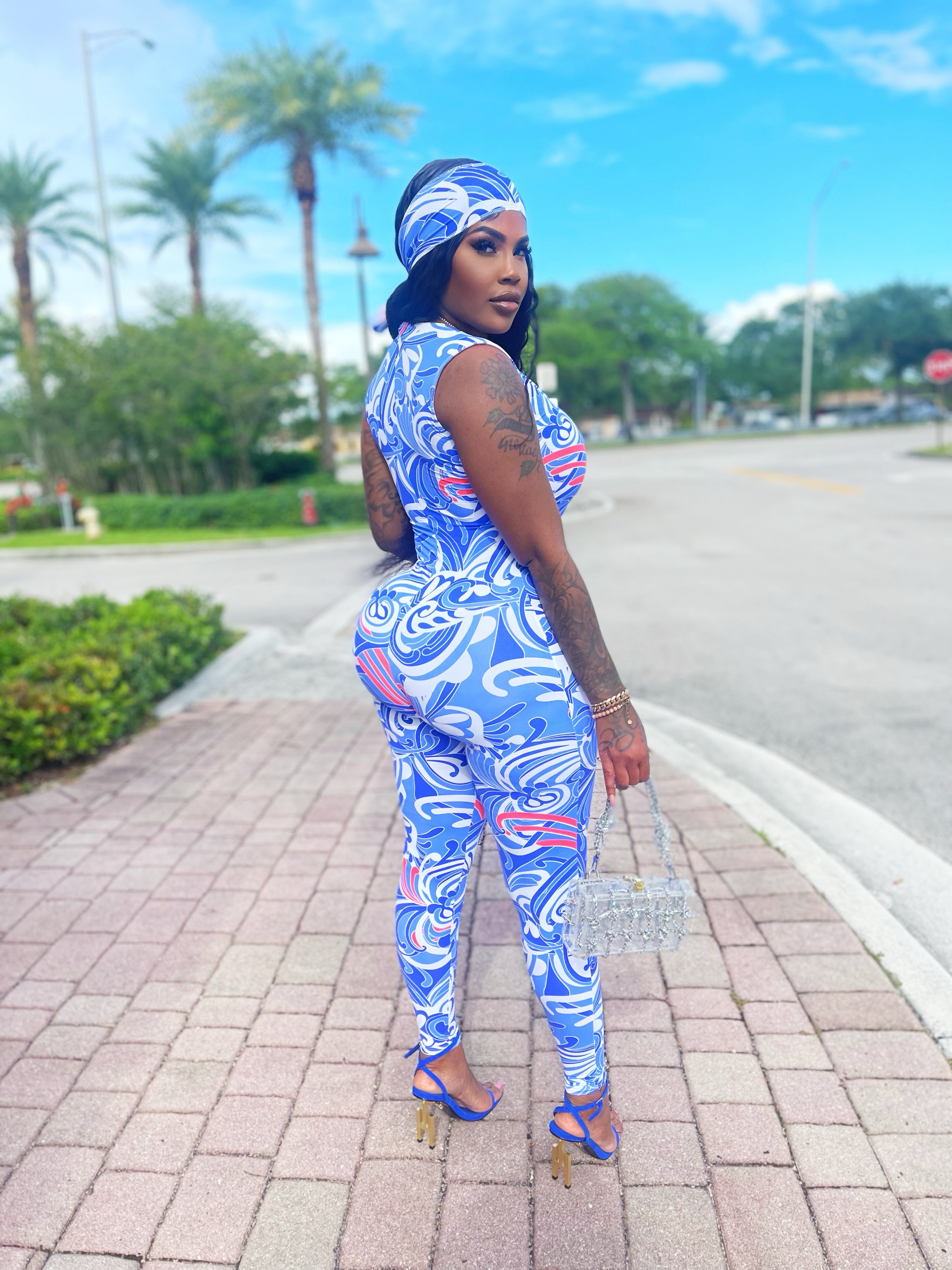 Blue wave jumpsuit