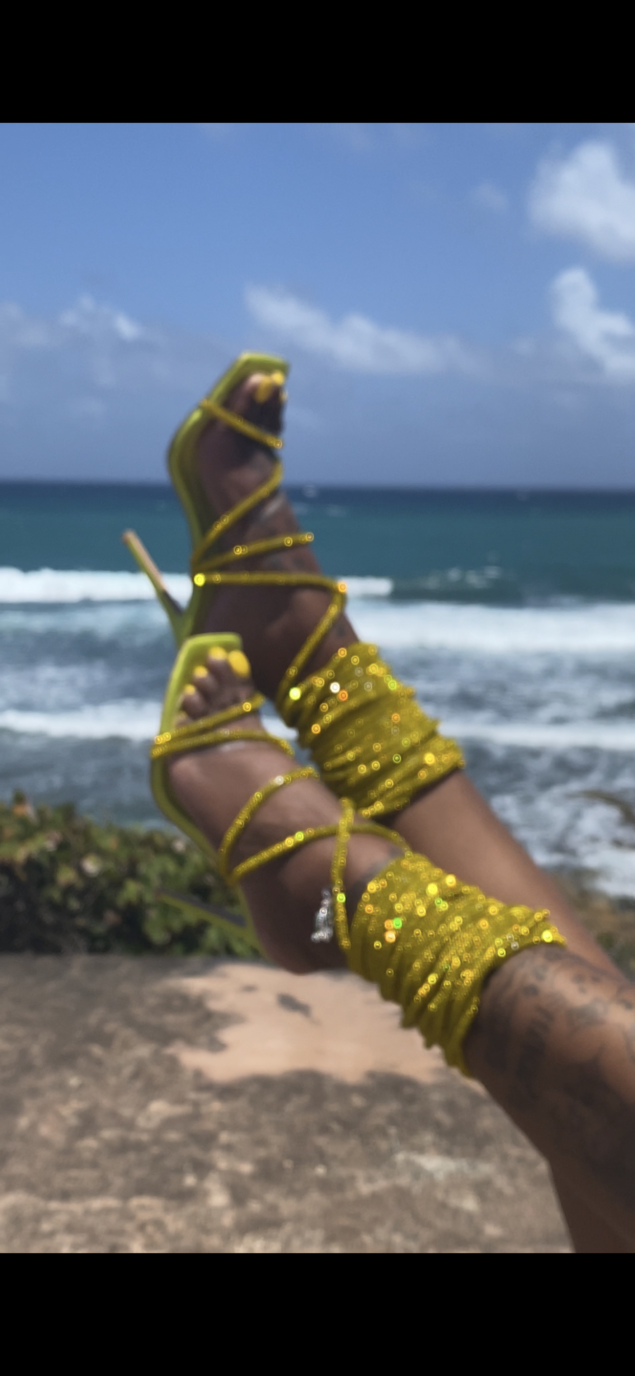 Yellow mellow diamond heels